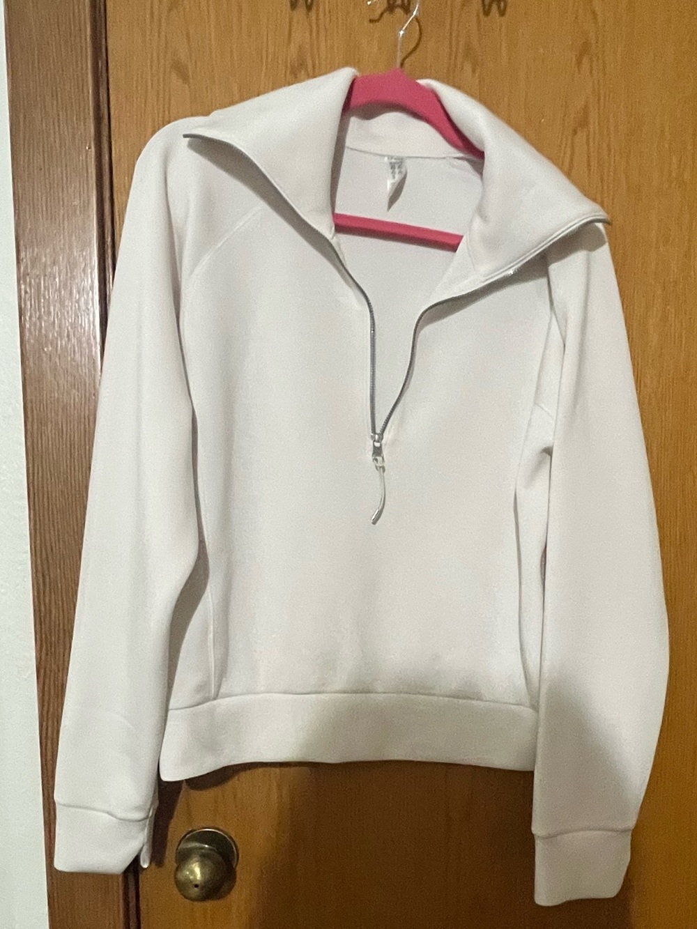 SPANX white Quarter-Zip Pullover Sweatshirt